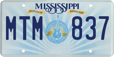 MS license plate MTM837
