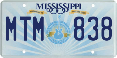 MS license plate MTM838