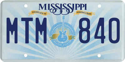 MS license plate MTM840