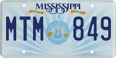 MS license plate MTM849