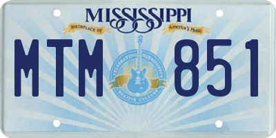 MS license plate MTM851