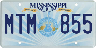 MS license plate MTM855