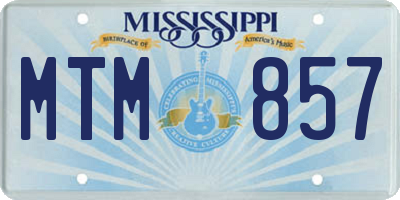 MS license plate MTM857