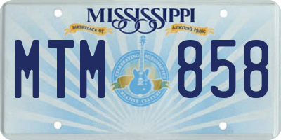MS license plate MTM858