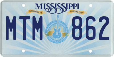 MS license plate MTM862