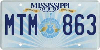 MS license plate MTM863