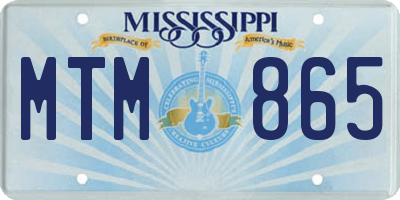 MS license plate MTM865