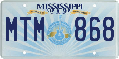 MS license plate MTM868
