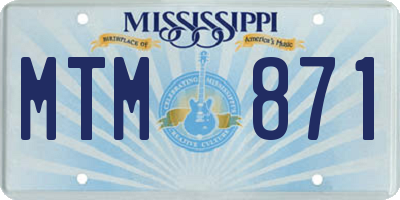 MS license plate MTM871