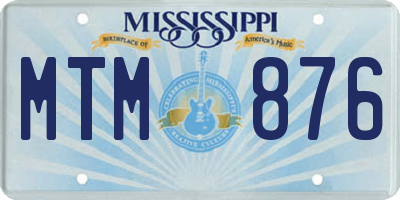 MS license plate MTM876