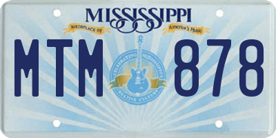 MS license plate MTM878