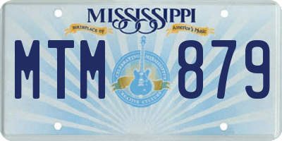 MS license plate MTM879
