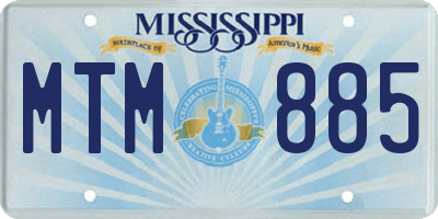 MS license plate MTM885