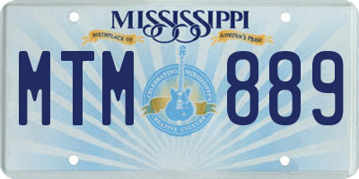 MS license plate MTM889