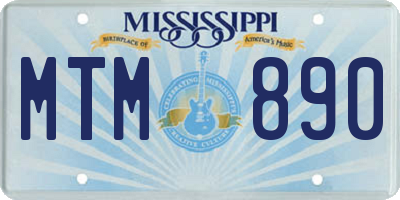 MS license plate MTM890