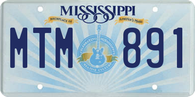 MS license plate MTM891