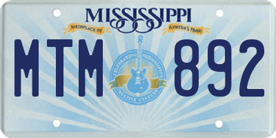 MS license plate MTM892