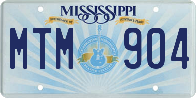 MS license plate MTM904