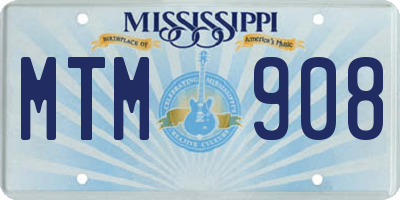 MS license plate MTM908