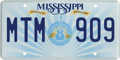 MS license plate MTM909