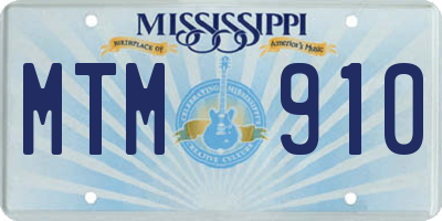 MS license plate MTM910
