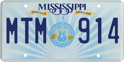 MS license plate MTM914