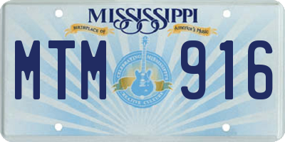 MS license plate MTM916
