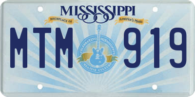 MS license plate MTM919