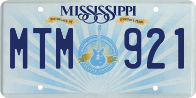 MS license plate MTM921