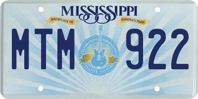 MS license plate MTM922