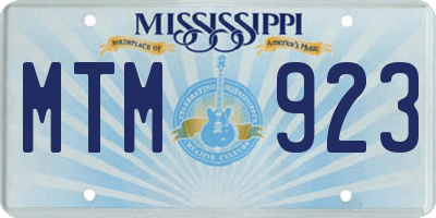 MS license plate MTM923
