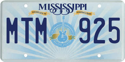 MS license plate MTM925