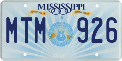 MS license plate MTM926
