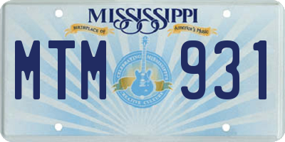 MS license plate MTM931
