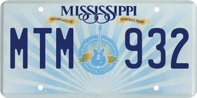 MS license plate MTM932