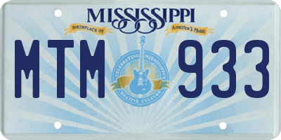 MS license plate MTM933