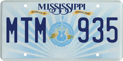 MS license plate MTM935