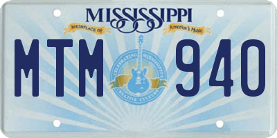MS license plate MTM940