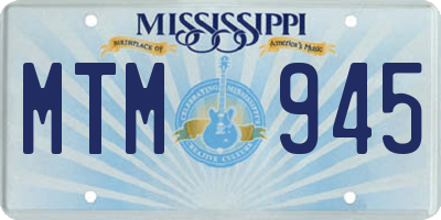 MS license plate MTM945