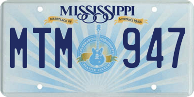 MS license plate MTM947