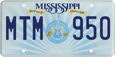 MS license plate MTM950