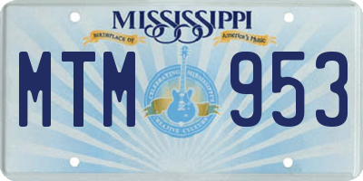 MS license plate MTM953