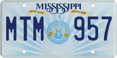 MS license plate MTM957