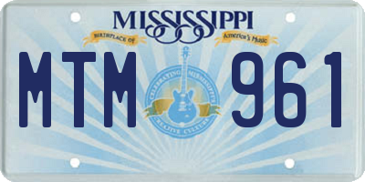 MS license plate MTM961