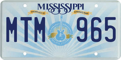 MS license plate MTM965