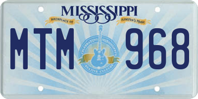 MS license plate MTM968