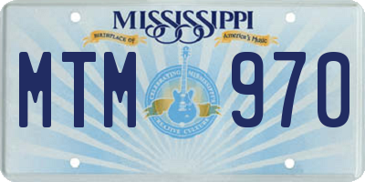 MS license plate MTM970