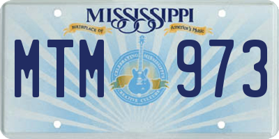 MS license plate MTM973