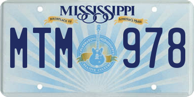 MS license plate MTM978