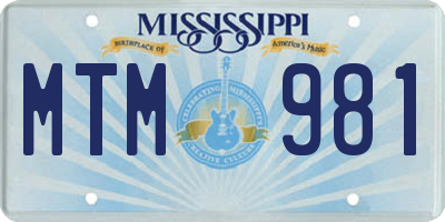 MS license plate MTM981